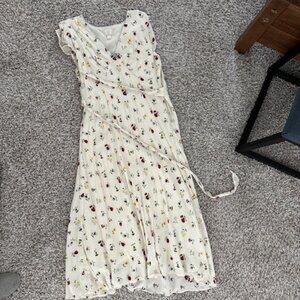 Floral Midi Dress in Cream